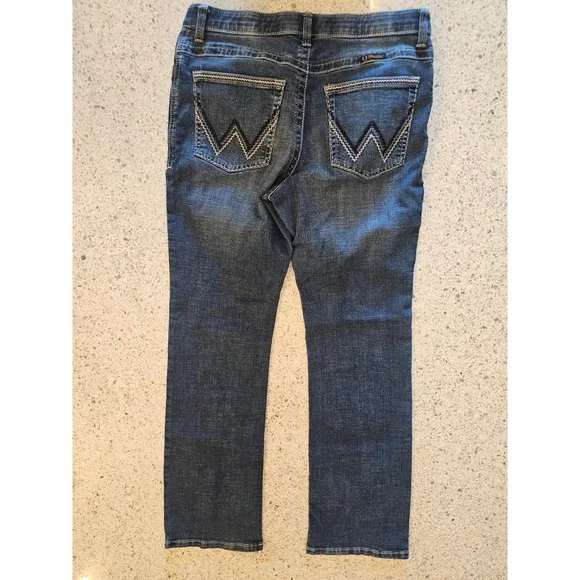 Wrangler Willow Ultimate Riding Jean Women Blue Denim Bootcut Flare Size 15x34 - Picture 4 of 8